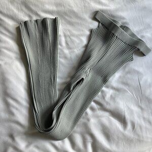 Live The Process Ribbed Flare Cutout Leggings - Gray - Size S